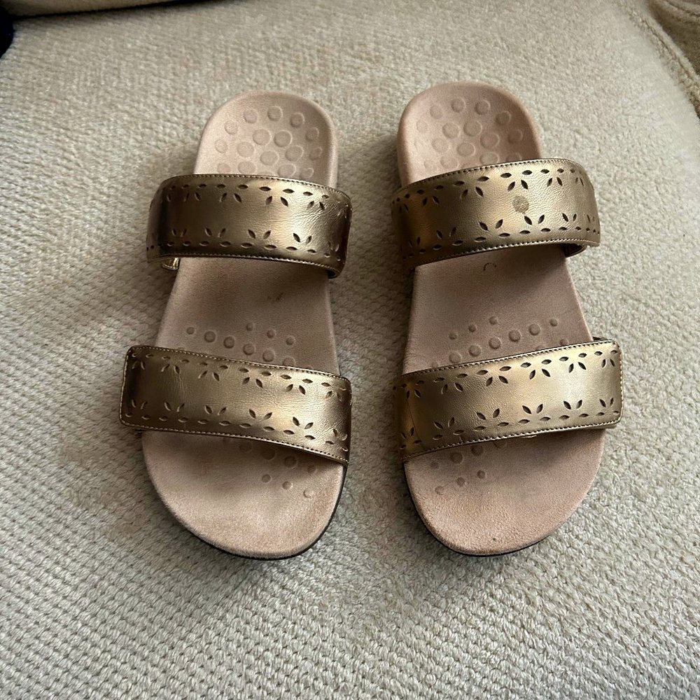 Women's Vionic Randi gold slides